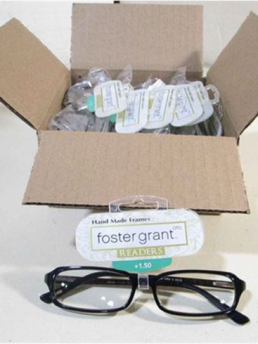 Foster Grant Black Rectangular Reading Glasses +1.50